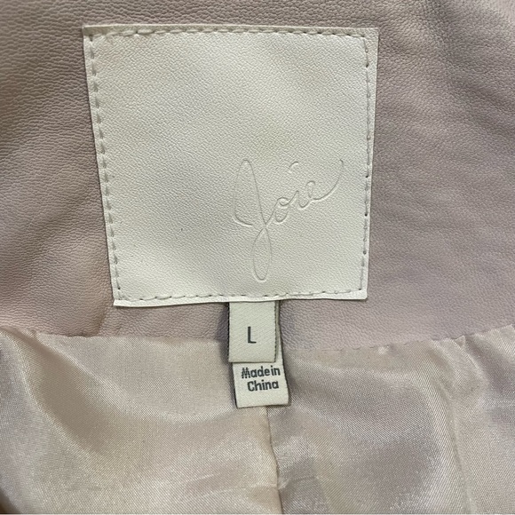 JOIE Vivianette Pink Genuine Lamb Leather Jacket - Picture 14 of 16